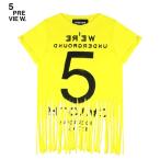 5PREVIEW (ファイブプレビュー) SYBIL FRINGED TEE  - NEW 55 (YELLOW) Tシャツ/カットソー/フリンジ/WOMEN イエロー