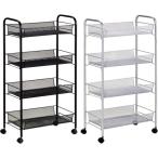 メッシュ 4段 ワゴン シルバー N-9199