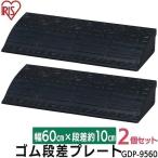 [50円OFFクーポン] 段差プレート 段差解消スロープ 段差スロープ 高さ10cm 幅60cm ゴム製 2個セット ブラック ゴム 段差解消  アイリスオーヤマ GDP-9560