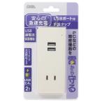 2口 タップ USB雷  HS-TU2SM-W オーム電機 (D)