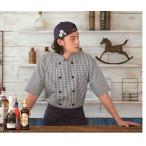 ショッピングレストラン コックシャツ 639-21 男女兼用 半袖 レストラン カフェ ベーカリー 飲食 制服 トップス ユニフォーム KAZEN SERVICE