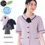 ボンオフィス事務服 オーバーブラウス AJ0860 モイステックスボーダー
