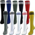 サッカーソックス/サッカーストッキング/国内製/ライン3本/全10種/サイズ4種/19-21/22-24/25-27/27-29/ノーブランドサッカー用品