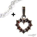 Yahoo! Yahoo!ショッピング(ヤフー ショッピング)【30％OFF】　【ボヘミアン・ガーネット】　ハートペンダント＋チェーン　（シルバー925使用） ★ BOHEMIAN GARNET - Pendant + Chain - Ag 925 / Rh ★