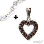 Yahoo! Yahoo!ショッピング(ヤフー ショッピング)【30％OFF】　【ボヘミアン・ガーネット】　ペンダント＋チェーン　（シルバー925使用） ★ BOHEMIAN GARNET - Pendant + Chain - Ag 925 / Rh ★