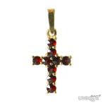 Yahoo! Yahoo!ショッピング(ヤフー ショッピング)【30％OFF】　【ボヘミアン・ガーネット】　クロスペンダント　（シルバー925使用　24Kゴールドコーティング） ★ BOHEMIAN GARNET - Pendant - Ag 925 / Au ★