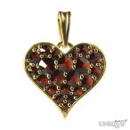 Yahoo! Yahoo!ショッピング(ヤフー ショッピング)【30％OFF】　【ボヘミアン・ガーネット】　ハートペンダント　（シルバー925使用　24Kゴールドコーティング） ★ BOHEMIAN GARNET - Pendant - Ag 925 / Au ★
