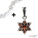 Yahoo! Yahoo!ショッピング(ヤフー ショッピング)【30％OFF】　【ボヘミアン・ガーネット】　星ペンダント＋チェーン　（シルバー925使用） ★ BOHEMIAN GARNET - Pendant + Chain - Ag 925 / Rh ★