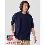 Goodwear 公式 フットボール切替 ビッグTシャツ メンズ レディース 7.6オンス USAコットン