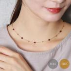 ネックレスガーネット天然石サージカルステンレス18K18金華奢ゴールドレデ...