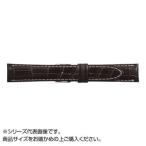 MIMOSA(ミモザ) 時計バンド クロコマット 19mm ブラウン/ホワイトステッチ (美錠_銀) WRM-BW19