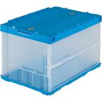 ショッピングトラスコ中山 トラスコ中山(TRUSCO) 薄型折りたたみコンテナ 50Lロックフタ付 透明 TR-C50B-TM 収納ケース 収納ボックス