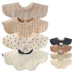 ショッピングスタイ GoUseGo ベビー スタイ 4枚セット 両面使える 6重ガーゼ 赤ちゃん 360度スタイ 花びら 女の子 男の子 よだれかけ おしゃれ 新生