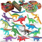 JOYIN 2イン1 恐竜おもちゃ収納ボックス プレイマット 恐竜おもちゃ15個と小冊子1冊付き 並行輸入 並行輸入