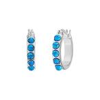 Silpada 'December Birthday Wish' Turquoise Huggie Hoop Earrings in Sterling 送料無料