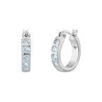 Silpada 'March Birthday Wish' Blue Topaz Huggie Hoop Earrings in Sterling S 送料無料