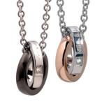 【ポイント5倍☆9/15-19迄】ペアネックレス ペアアクセサリー サージカルステンレス316L  メッセージWリングペアネックレス