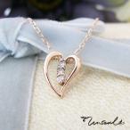Yahoo! Yahoo!ショッピング(ヤフー ショッピング)ネックレス レディースアクセサリー unseul ハート2のK10ネックレス ピンクゴールドカラー