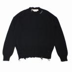 MARNI マルニ 24AW コットンダメージクルーネックニット  46 ブラック