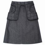 FUMIKA_UCHIDA フミカ ウチダ 20SS RAFFIA WAIST PAD MIDDLE SKIRT ラフィア ウエストパッド ミドル スカート 36 ブラック