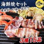 ショッピングホタテ 海鮮 バーベキュー セット 3種 15品 BBQ 食材 約3人前 赤エビ いか ホタテ 冷凍 海鮮焼き 海鮮セット