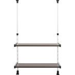 ショッピングつっぱり 田窪工業 TAKUBO つっぱり棚シリーズ つっぱり棚 2段ラック 幅55cm 木目調 MTP2-55