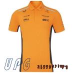 2024年 f1 レーシングスーツ マクラーレン チーム 半袖ラペル ポロシャツ メンズ 夏 速乾