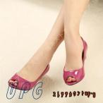 パンプス 夏 オープントゥ ウエッジソール サンダル ウェッジ ローヒール ウエッジパンプス サンダル 4.5cmヒール 痛くない 歩きやすい パンプス エナメル