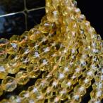シトリン AAA (約10mm連売り：一連約40cm) スターカット 天然石 パワーストーン 黄水晶 ビーズ 連 連材