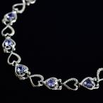 タンザナイト AAAAA ハートモチーフ デザインブレスレット ｜ゆうれん石｜ブルーゾイサイト｜天然石｜パワーストーン｜12月｜誕生石