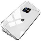 Yahoo! Yahoo!ショッピング(ヤフー ショッピング)Jonwelsy 携帯電話 ケース iPhone 11 （6.1インチ） に適し 磁気吸着 透明 携帯電話 ケース 強化ガラス 金属フレーム （銀）