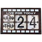 USA アメリカン デザインLIVE カレンダー 日めくり カフェ ガレージ インダストリアル ビンテージ バイカー インテリア(009 ブラウン)