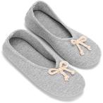 Yahoo! Yahoo!ショッピング(ヤフー ショッピング)[Preggerify] スリッパ 可愛い ルームシューズ レディース マタニティ 妊娠中 産後 滑り止め 室内履き リボン付き （グレー M）