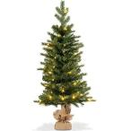 Costway クリスマスツリー ミニ 高さ90cm LEDライト付き Christmas tree ...