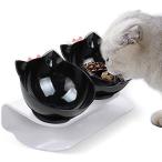 HooAMI 猫 ペットボウル ペット食器 えさ お水入れ フード皿 小型犬用 食べやすい 滑り止め ダイニングテーブル ペット用品 (D)