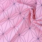 VEYLIN 布 生地 切売カット 巾着約150cm 桃色 和柄 手作り かわいい おしゃれ きめつのやいば コスプレ (1m) (1m)