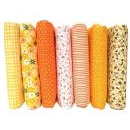 パッチワーク布 カットクロス 綿100% 布 生地 洗える ハンドメイド 可愛い花柄 布セット DIY 手芸用 大人用 家庭用 (オレンジタイプ)