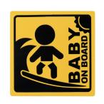  baby on панель BABY ON BORAD младенец посадка в машину средний серфинг магнит вне приклеивание стикер 12cm угол желтый 