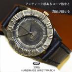 INDIEee  インディ 日本製 アンティーク 腕時計 ハンドメイド 手作り ローマ数字 SEIKO クオーツ 真鍮 メンズ 本革 フォーマル プレゼント 魅せる腕時計
