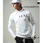 LUXEAKMPLUSryuksei Kei M плюс глянец Logo mok шея футболка длинный рукав Golf мужской мужчина GOLF спорт модный 