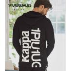 Kappa×1PIU1UGUALE3 RELAX ウノピゥウノウグァーレトレ ダブルクロスロゴパーカー スポーツ ジャージ ストレッチ フーディー ウノピュ