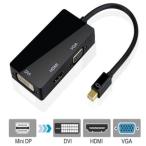 Apple Surface 対応 Mini Displayport ThunderboltからVGA HDMI DVIへの3種変換アダプタ 黒色 Magi-0016