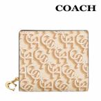 コーチ 財布 二つ折り COACH CF522 チョーク シグネチャー モノグラム プリント Cチャーム スナップ ラウンド ジップ ウォレット IMCHK アウトレット