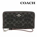 ショッピングコーチ コーチ 財布 長財布 COACH CP412 ブラック シグネチャー デニム ロング ジップ アラウンド ストラップ付き SVBK アウトレット