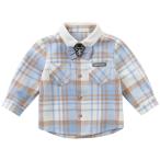 男の子 長袖 シャツ チェック柄 蝶ネクタイ 80 90 100 110 120 130 cm db14474 dave&bella デイブ ベラ