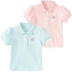 女の子 キッズ 子供服 半袖 ポロシャツ Tシャツ ふんわり袖