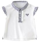 子供服 女の子 トップス ポロシャツ 半袖 フリル袖 チェック柄 70 80 90 100 110 120 130 cm dbj14044 デイブベラ