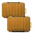 Akaaka искусственная приманка кейс двусторонний место хранения большая вместимость коробка для рыболовной снасти рыболовные снасти кейс двусторонний 2 шт. комплект ( желтый )
