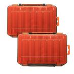 Akaaka искусственная приманка кейс двусторонний место хранения большая вместимость коробка для рыболовной снасти рыболовные снасти кейс двусторонний 2 шт. комплект ( orange )