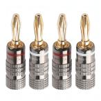 NOSTALSIC banana штекер красный + белый комплект soruda- отсутствует 24k позолоченный легкая установка двойной винт фиксация 12AWG~18AWG соответствует аудио для 